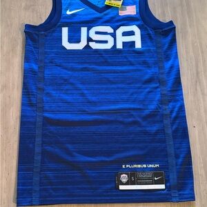 Nike Blue Basketball Jersey with USA Flag